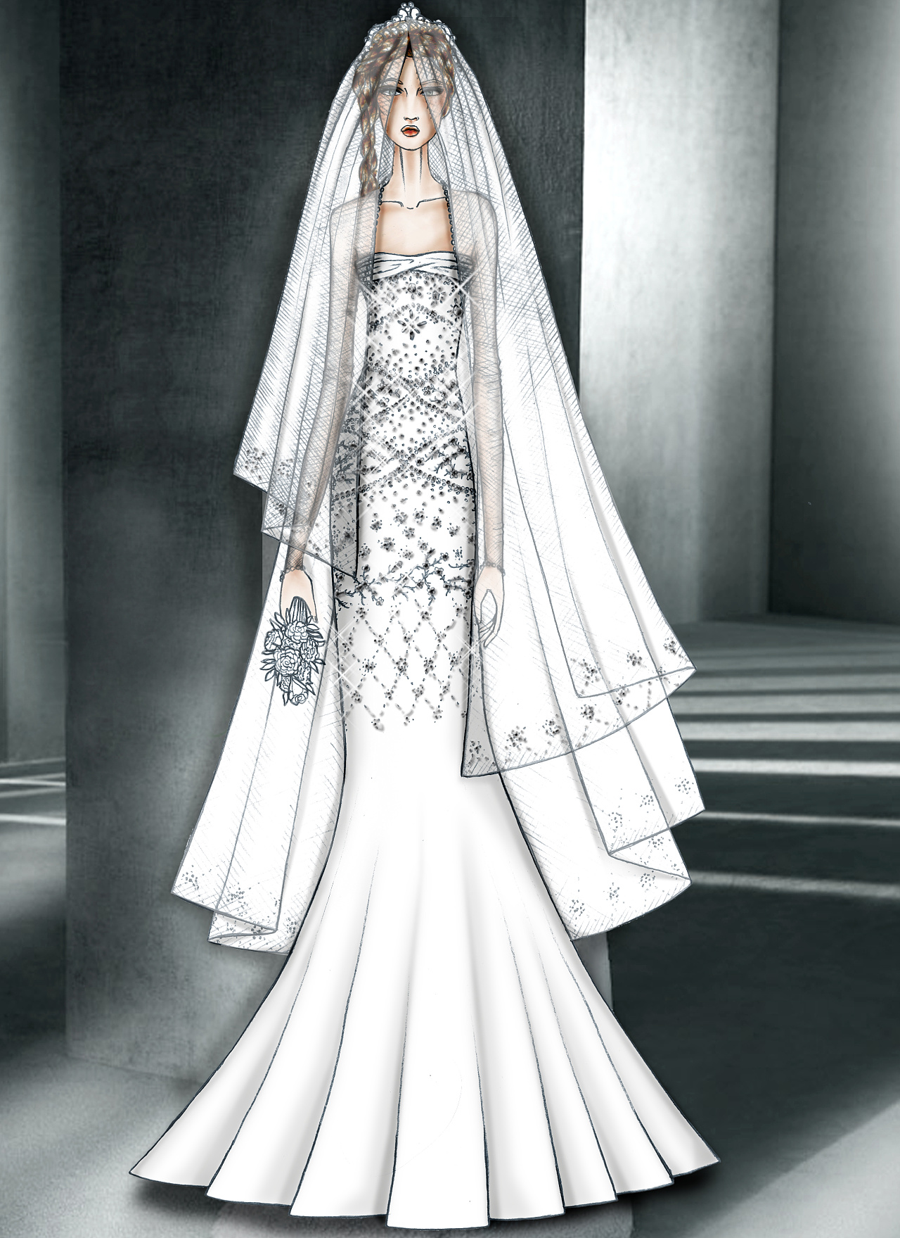 婚紗設計手稿|服裝|正裝/禮服|MilanFashionCam 